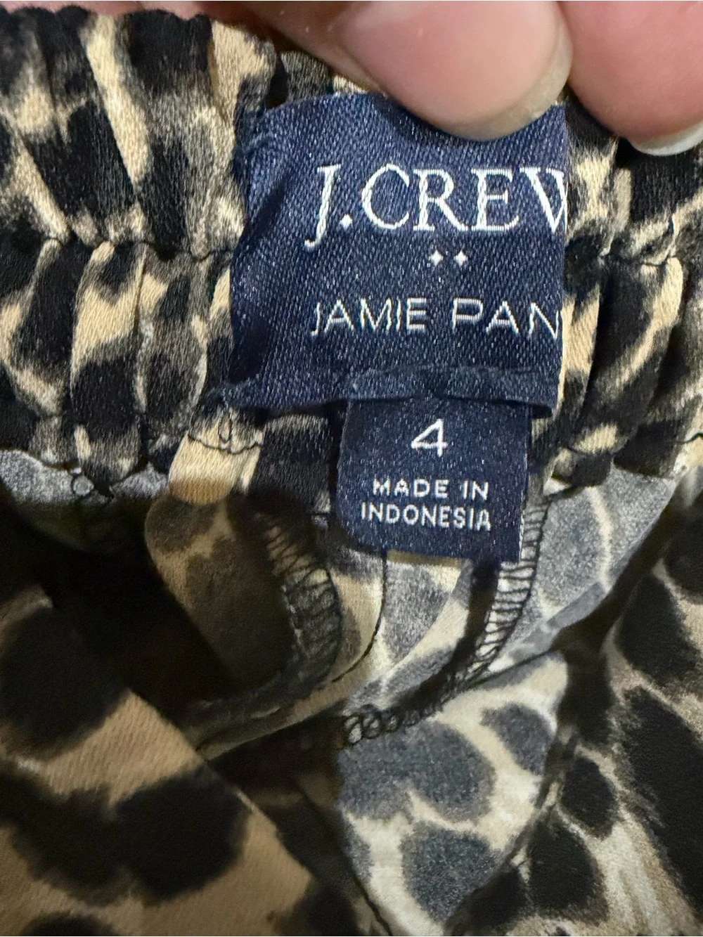 J. Crew Leopard Print Cropped Ankle Pants - Black & Cream